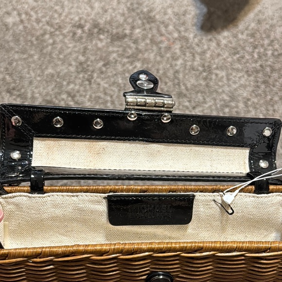 Michael Kors Wicker Clutch with Black Trim - Picture 11 of 15